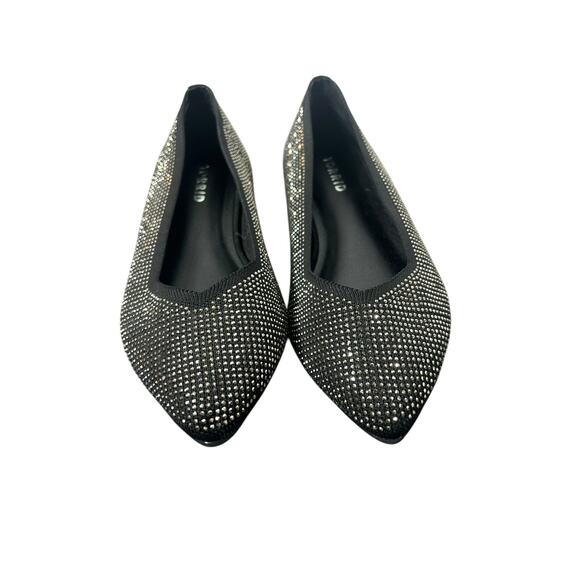 Torrid Rhinestone Embellished Knot Pointed Toe Ballet Flats Black Size 7WW - Picture 3 of 6